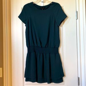Banana Republic Jade dress with overlay hem detail fit flare.